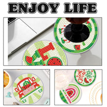 Load image into Gallery viewer, 6PCS Diamond Crafts Coasters Diamond Painting Art Coasters (Watermelon Gnome)
