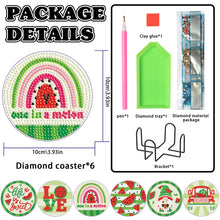 Load image into Gallery viewer, 6PCS Diamond Crafts Coasters Diamond Painting Art Coasters (Watermelon Gnome)
