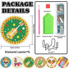 Load image into Gallery viewer, 6PCS Diamond Crafts Coasters Diamond Painting Art Coasters (Hippie Skeleton)
