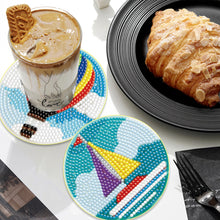 Load image into Gallery viewer, 6PCS Diamond Painting Art Coasters with Holder Wooden (Beach Holiday)
