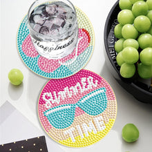 Load image into Gallery viewer, 6PCS Diamond Painting Art Coasters with Holder Wooden (Beach Holiday)
