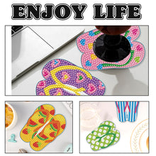 Load image into Gallery viewer, 6PCS Diamond Painting Art Coasters with Holder Wooden (Beach Holiday)
