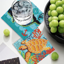 Load image into Gallery viewer, 6PCS Diamond Painting Art Coasters with Holder Wooden (Marine Life)

