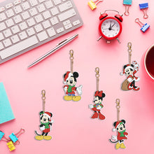 Load image into Gallery viewer, 5PCS Rhinestone Painting Pendant Double Sided (Xmas Mickey Minnie)
