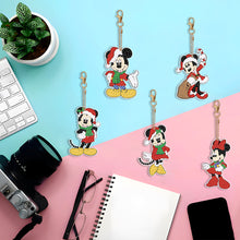 Load image into Gallery viewer, 5PCS Rhinestone Painting Pendant Double Sided (Xmas Mickey Minnie)
