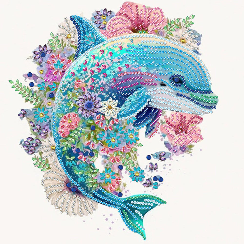 Diamond Painting - Partial Special Shaped - dolphin (30*30CM)
