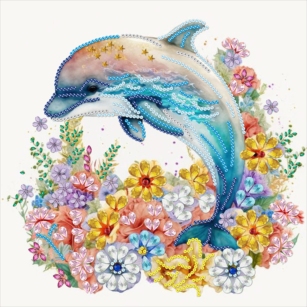 Diamond Painting - Partial Special Shaped - dolphin (30*30CM)