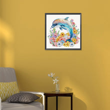 Load image into Gallery viewer, Diamond Painting - Partial Special Shaped - dolphin (30*30CM)
