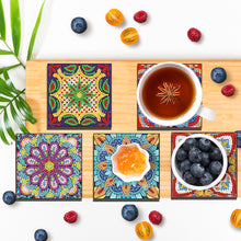 Load image into Gallery viewer, 8pcs Acrylic Diamond Art Coaster Kaleidoscope Round Diamond Painting DIY Coaster
