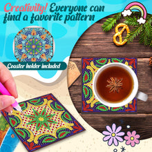 Load image into Gallery viewer, 8pcs Acrylic Diamond Art Coaster Kaleidoscope Round Diamond Painting DIY Coaster

