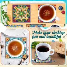 Load image into Gallery viewer, 8pcs Acrylic Diamond Art Coaster Kaleidoscope Round Diamond Painting DIY Coaster
