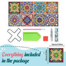 Load image into Gallery viewer, 8pcs Acrylic Diamond Art Coaster Kaleidoscope Round Diamond Painting DIY Coaster
