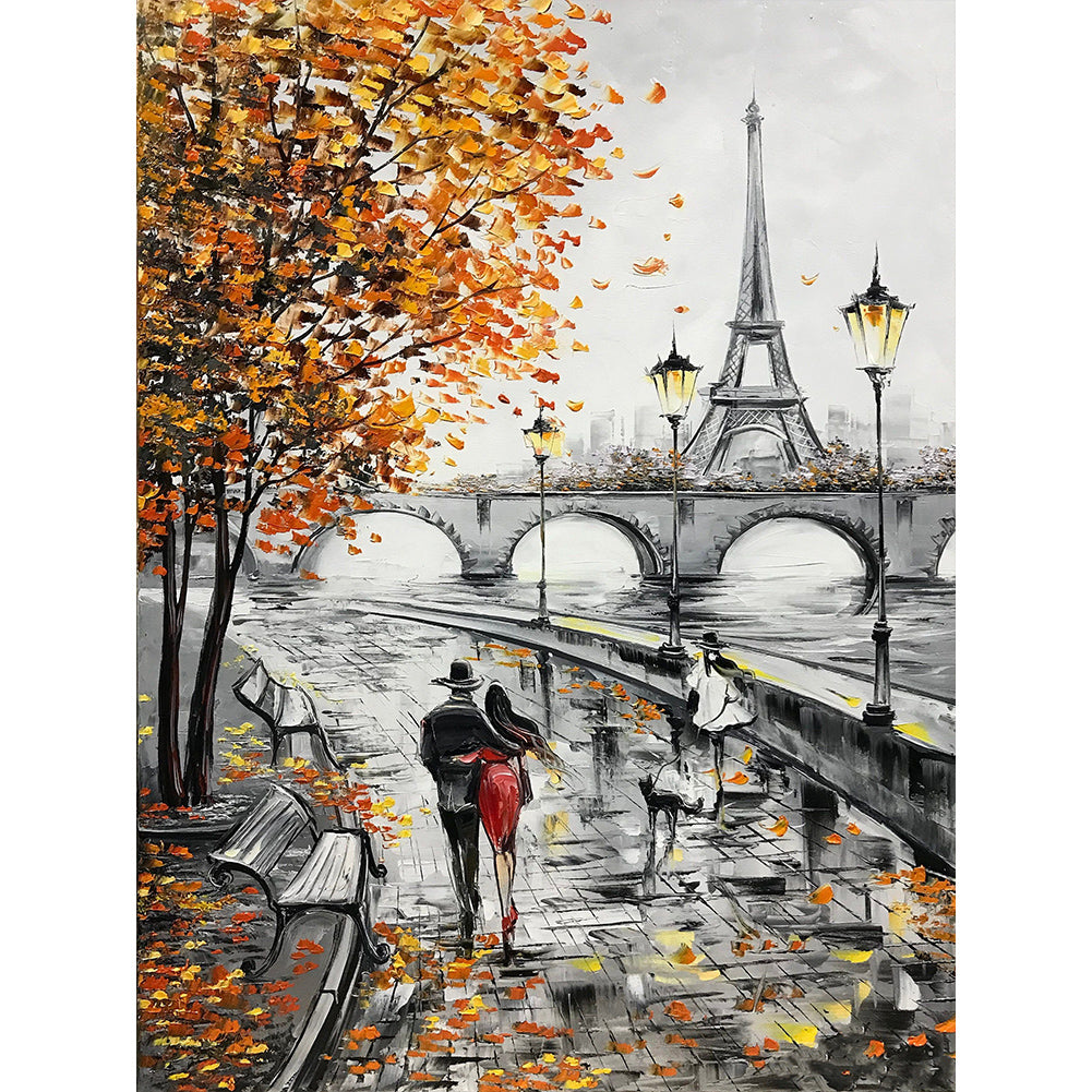 Diamond Painting - Full Round - street painting in paris (30*40CM)