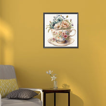 Load image into Gallery viewer, Diamond Painting - Full Round - teacup bouquet (30*30CM)
