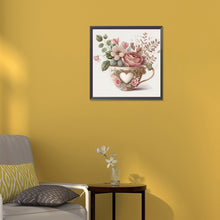 Load image into Gallery viewer, Diamond Painting - Full Round - teacup bouquet (30*30CM)

