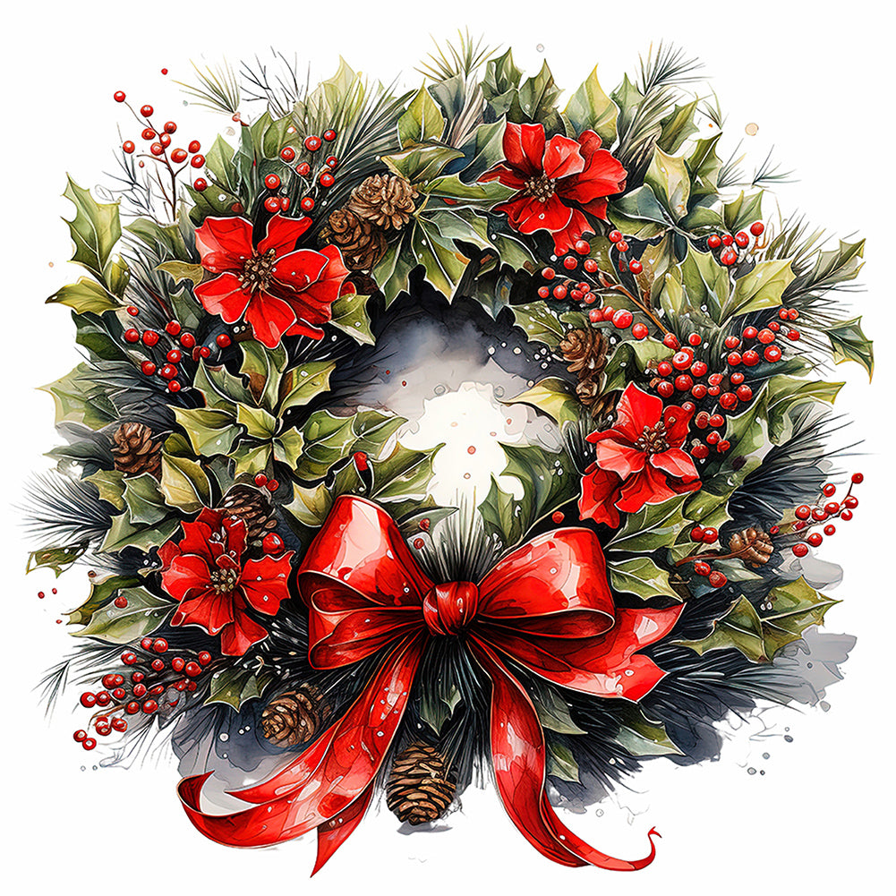 Diamond Painting - Full Round - Christmas wreath (40*40CM)