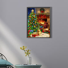 Load image into Gallery viewer, Diamond Painting - Full Square - Christmas Fireplace Puppy (30*40CM)
