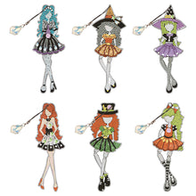 Load image into Gallery viewer, 6pcs Bookmark Diamond Dots with Crystal Little Witch Dot Drill Book Mark Cartoon
