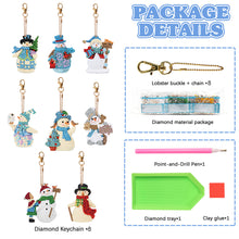 Load image into Gallery viewer, 8PCS Rhinestone Painting Pendant Double Sided (Snowman)
