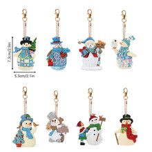 Load image into Gallery viewer, 8PCS Rhinestone Painting Pendant Double Sided (Snowman)
