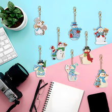 Load image into Gallery viewer, 8PCS Rhinestone Painting Pendant Double Sided (Snowman)
