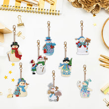 Load image into Gallery viewer, 8PCS Rhinestone Painting Pendant Double Sided (Snowman)
