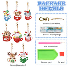 Load image into Gallery viewer, 8PCS Rhinestone Painting Pendant Double Sided (Xmas Hat Cup Animal)
