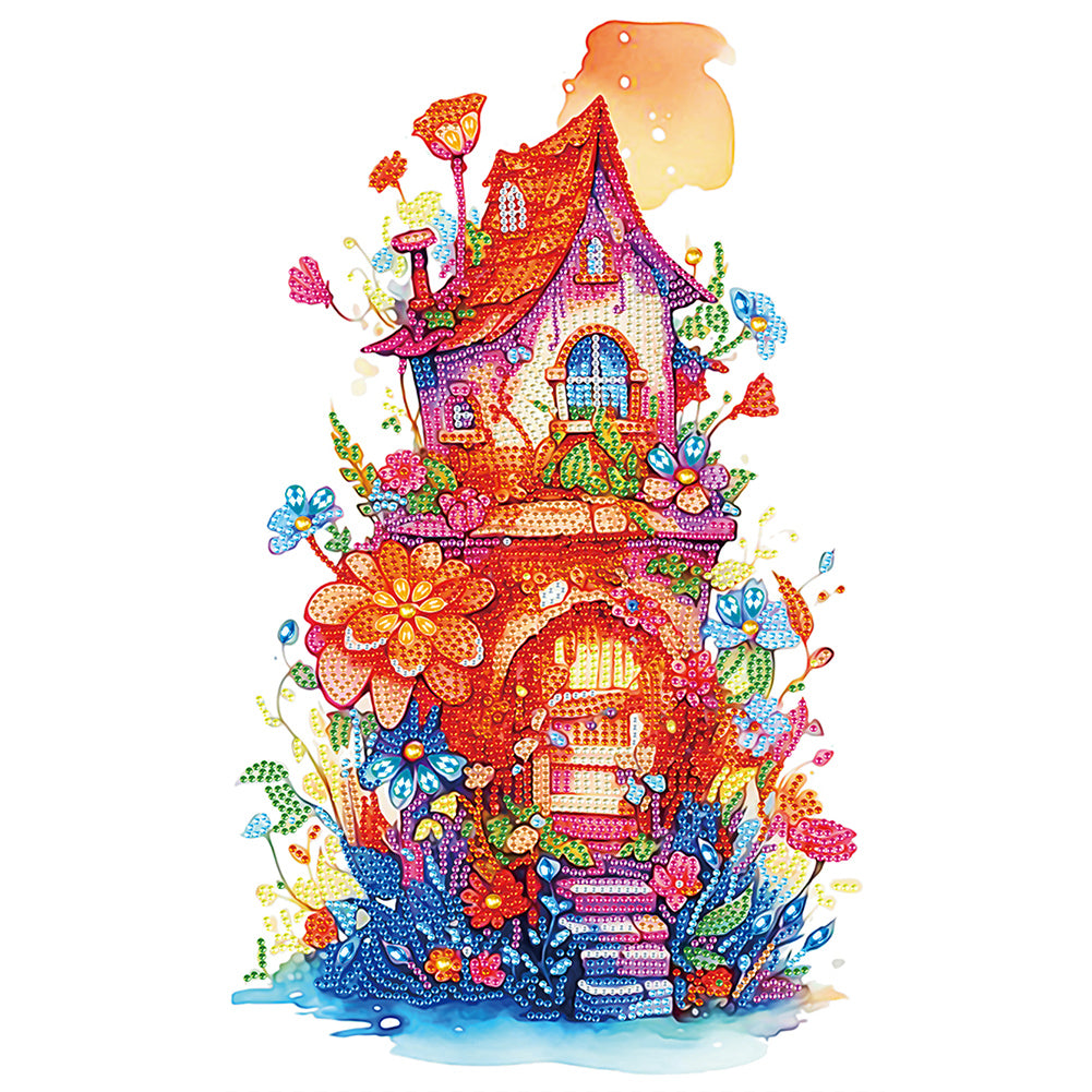 Diamond Painting - Partial Special Shaped - little flower house (30*50CM)