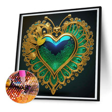 Load image into Gallery viewer, Diamond Painting - Partial Special Shaped - peacock heart (30*30CM)
