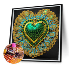 Load image into Gallery viewer, Diamond Painting - Partial Special Shaped - peacock heart (30*30CM)
