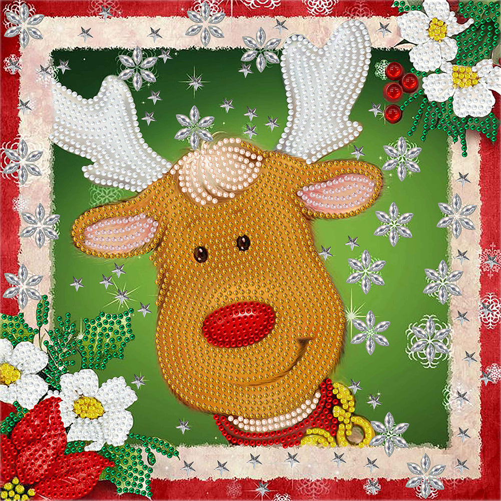 Diamond Painting - Partial Special Shaped - christmas elk (30*30CM)