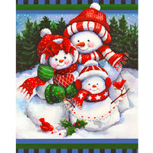 Load image into Gallery viewer, Diamond Painting - Full Round - three christmas snowmen (40*50CM)
