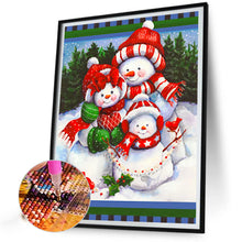 Load image into Gallery viewer, Diamond Painting - Full Round - three christmas snowmen (40*50CM)
