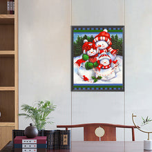 Load image into Gallery viewer, Diamond Painting - Full Round - three christmas snowmen (40*50CM)
