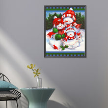 Load image into Gallery viewer, Diamond Painting - Full Round - three christmas snowmen (40*50CM)
