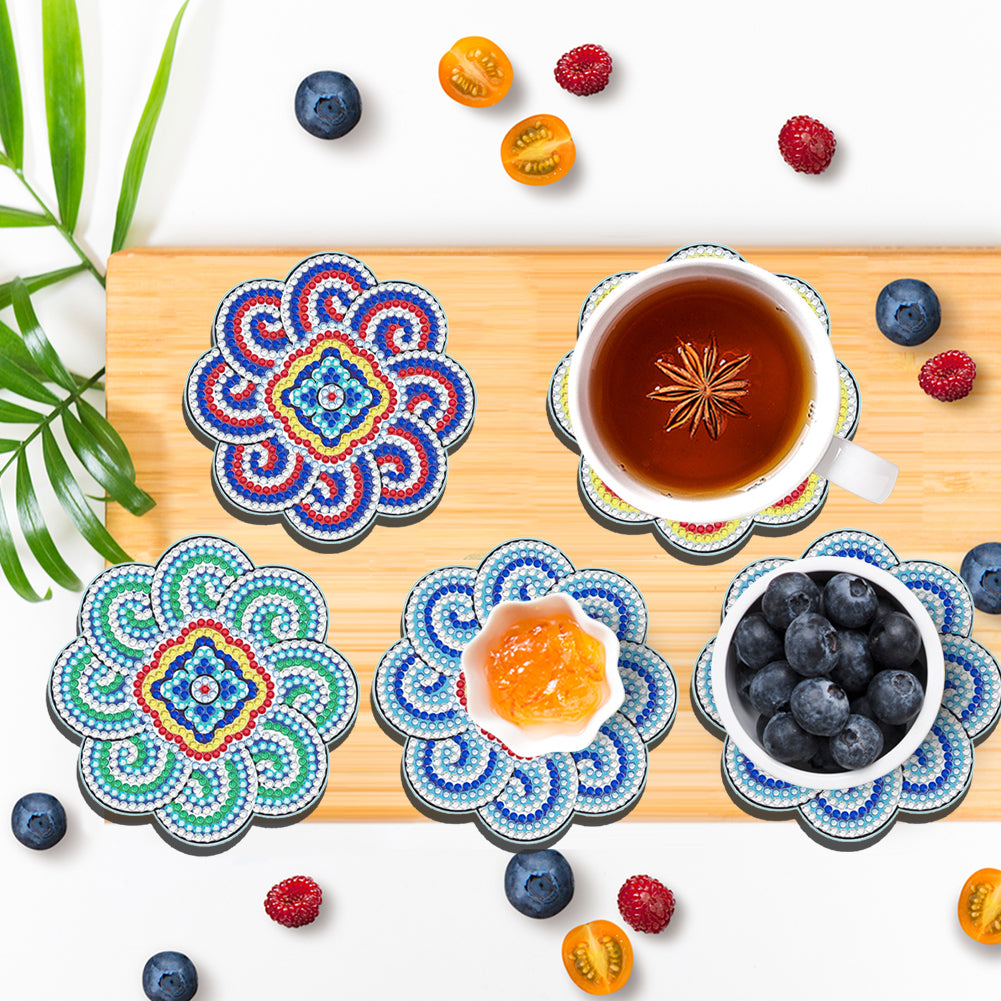 Diamond Crafts Coasters Diamond Painting Coasters (4PCS Mandala)