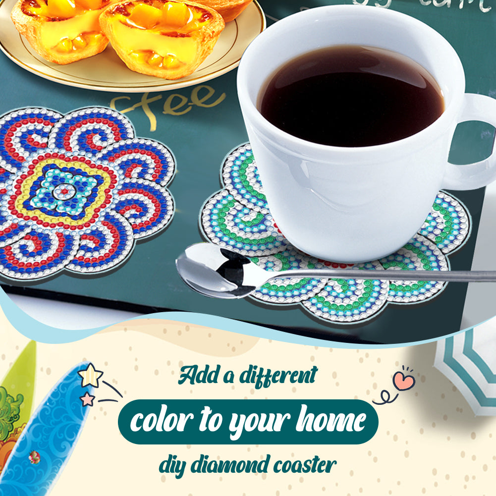 Diamond Crafts Coasters Diamond Painting Coasters (4PCS Mandala)