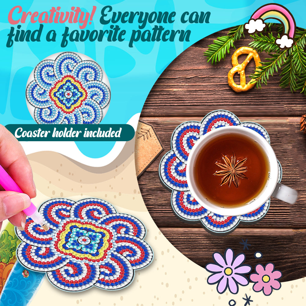 Diamond Crafts Coasters Diamond Painting Coasters (4PCS Mandala)