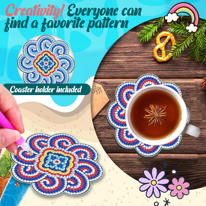 Diamond Crafts Coasters Diamond Painting Coasters (4PCS Mandala)