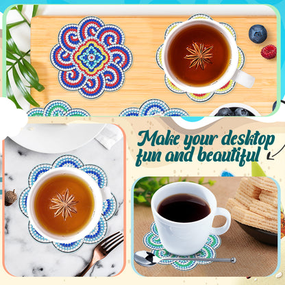 Diamond Crafts Coasters Diamond Painting Coasters (4PCS Mandala)