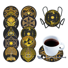 Load image into Gallery viewer, Diamond Crafts Coasters Diamond Painting Coasters (10PCS Black Gold Painting)
