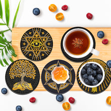 Load image into Gallery viewer, Diamond Crafts Coasters Diamond Painting Coasters (10PCS Black Gold Painting)
