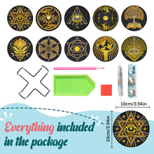 Load image into Gallery viewer, Diamond Crafts Coasters Diamond Painting Coasters (10PCS Black Gold Painting)
