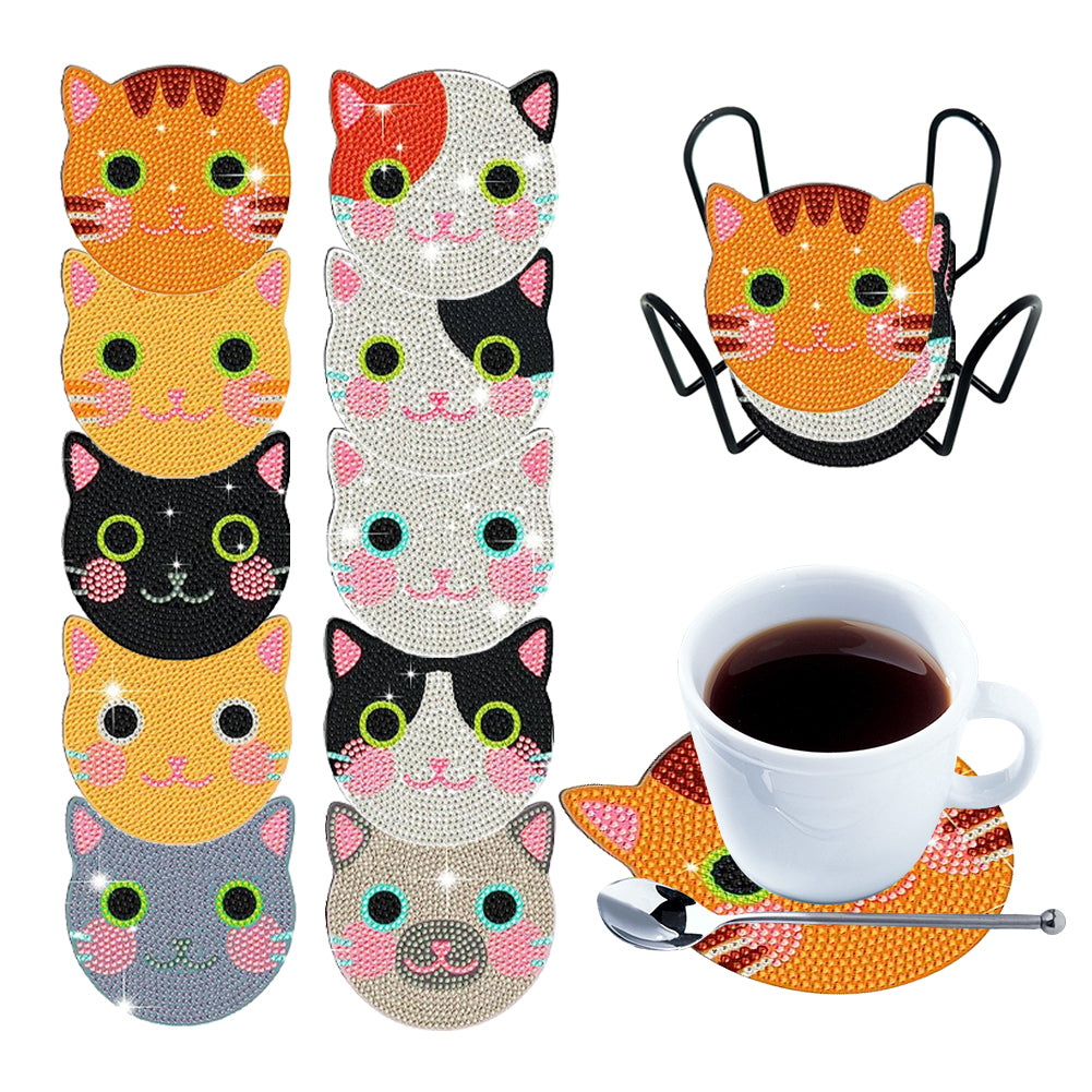 Diamond Crafts Coasters Diamond Painting Coasters (10PCS Critter Head)