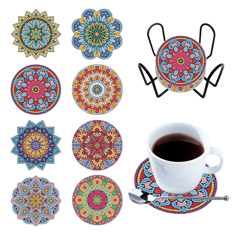 Diamond Crafts Coasters Diamond Painting Coasters (8PCS Mandala)