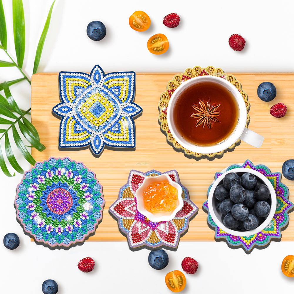 Diamond Crafts Coasters Diamond Painting Coasters (6PCS Mandala)
