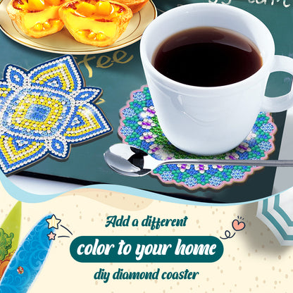 Diamond Crafts Coasters Diamond Painting Coasters (6PCS Mandala)