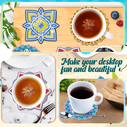 Diamond Crafts Coasters Diamond Painting Coasters (6PCS Mandala)