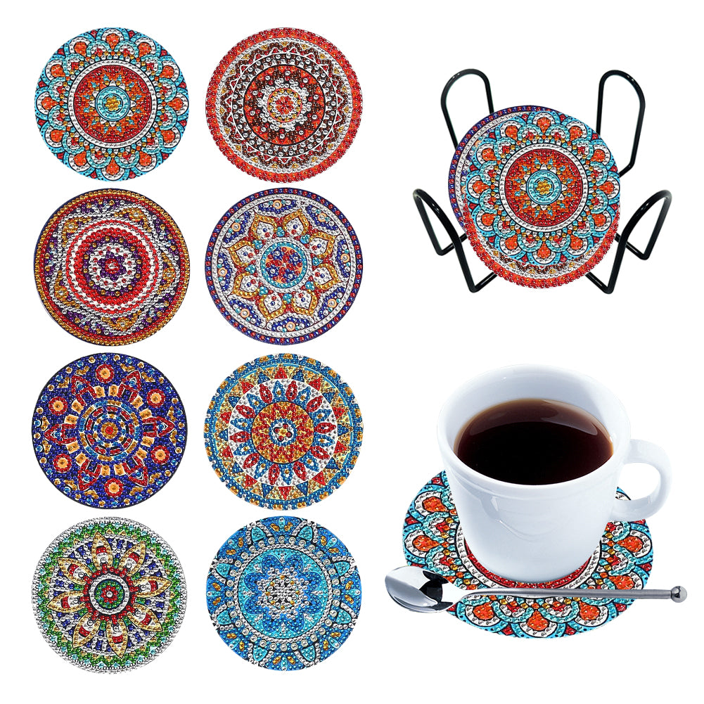Diamond Crafts Coasters Diamond Painting Coasters (8PCS Mandala)