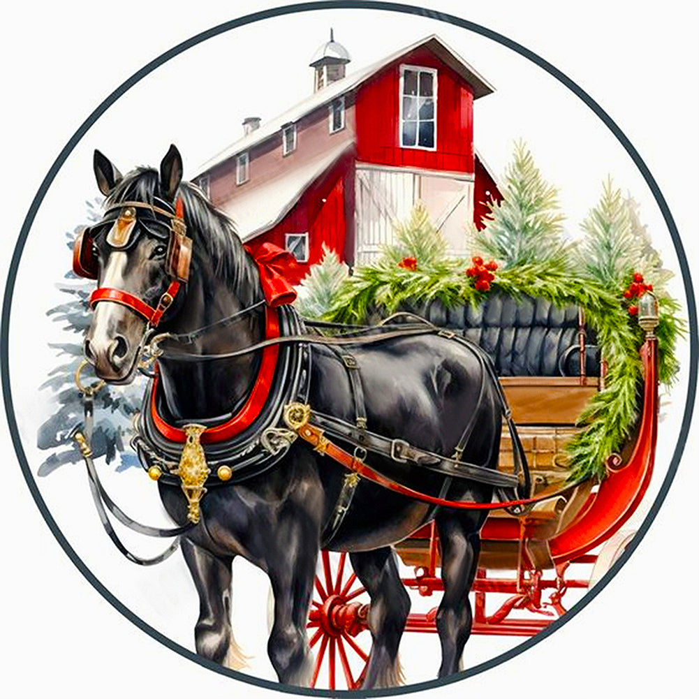 Diamond Painting - Full Round - christmas horse (40*40CM)